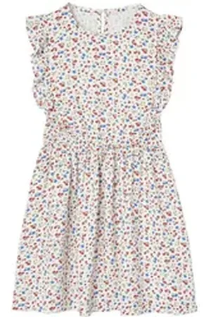 Vertbaudet Minikleid Mädchen Volantkleid aus Seersucker weiß 158