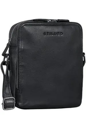 STILORD Schultertasche "Tobias" Kleine Herrenhandtasche schwarz
