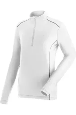 Maier Sports Fleecepullover Jenna Rec Damen Midlayer, elastisches und pflegeleichtes Half-Zip Fleece weiß 40