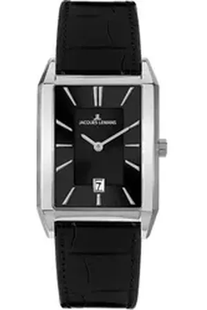 Jacques Lemans Quarzuhr Torino 1-2160.1B, Armbanduhr, Herrenuhr, Lederarmband, analog, Datum schwarz