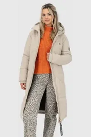 alife kickin Funktionsmantel EnyaAK A Puffer Coat OS Winterjacke, Longjacket, Parka beige 44