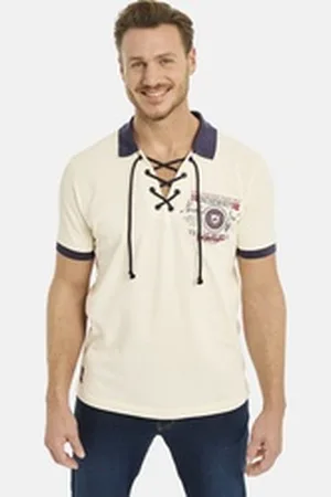 Jan Vanderstorm Poloshirt ELJAR mit lässigen Saumschlitzen weiß 6XL (76/78)
