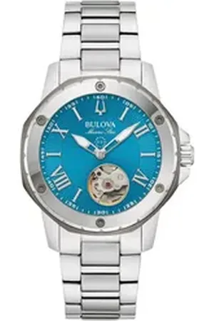 BULOVA Automatikuhr Marine Star Automatic 98L317, Armbanduhr, Damenuhr, bis 10 bar wasserdicht, Saphirglas silberfarben