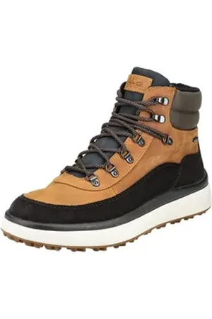 Geox Stiefelette Veloursleder/Textil Schnürstiefelette braun|schwarz 42 EU