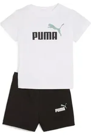 PUMA Trainingsanzug MINICATS ESS TEE AND SHORTS SET INF (2-tlg) weiß 68