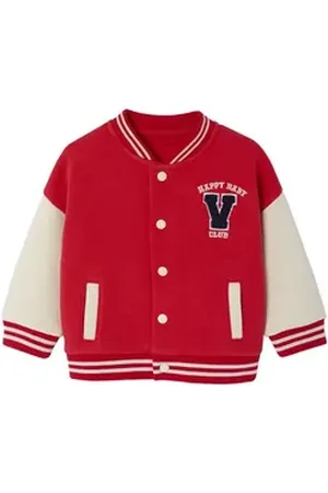 Vertbaudet Strickjacke Baby Sweatjacke im College-Style rot 62