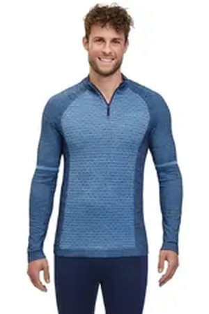 Falke Langarmshirt (1-tlg) nahtloser, thermoregulierender Midlayer blau XL