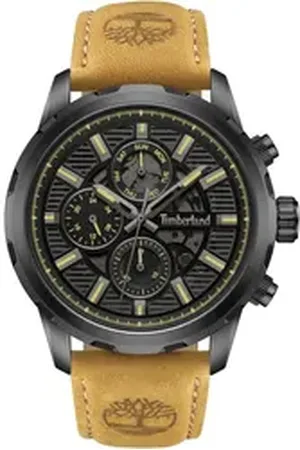 Timberland Chronograph HAMPTON HARBOUR TDWGF0056101, Quarzuhr, Armbanduhr, Herrenuhr, Lederarmband, Stoppfunktion, Datum braun