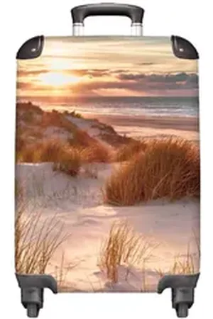 MuchoWow Handgepäckkoffer Düne - Pflanzen - Sonnenuntergang - Strand - Meer, 4 Rollen, Reisetasche mit rollen, Handgepäck für Ferien, Trolley, Reisekoffer bunt