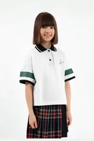 Gulliver Poloshirt mit modischen Kontrastdetails weiß 164