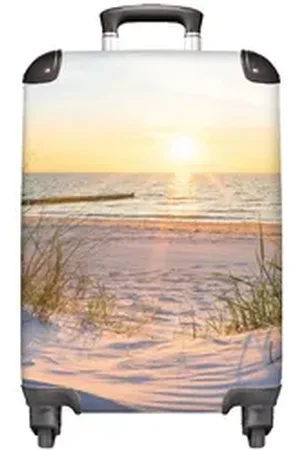 MuchoWow Handgepäckkoffer Strand - Sonne - Düne - Gras - Sand - Horizont, 4 Rollen, Reisetasche mit rollen, Handgepäck für Ferien, Trolley, Reisekoffer bunt