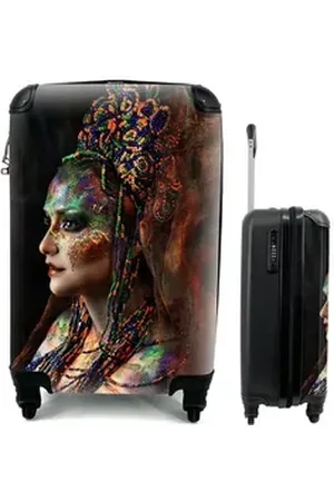 MuchoWow Handgepäckkoffer Frau - Perlen - Farbe, 4 Rollen, Reisetasche mit rollen, Handgepäck für Ferien, Trolley, Reisekoffer bunt