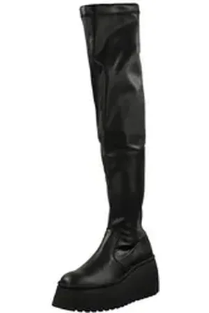 Steve Madden Stiefel Leder/Textil Overkneestiefel schwarz 39 EU