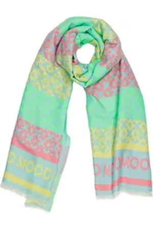 CASPAR Modeschal SC541 weicher Damen Schal mit buntem Muster, Ideal für die Übergangszeit und kühle Wintertage blau|grün