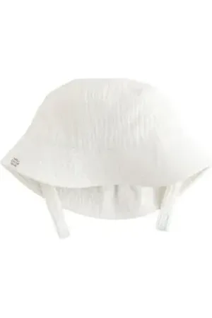 Next Erstlingsmütze 100% Baumwolle Baby-Anglerhut aus Webmaterial (1-St) weiß Kopfumfang: 42 cm.