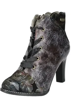 LAURA VITA Stiefelette Leder/Textil High-Heel-Stiefelette schwarz 38 EU