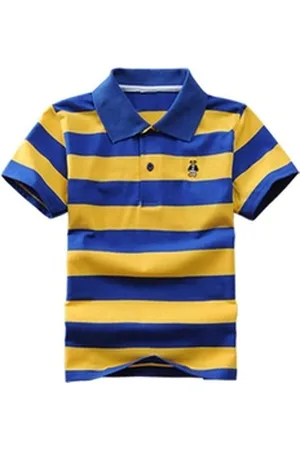 DEBAIJIA Poloshirt Jungen Poloshirt Kinder Oberteile 1-12T T Shirts Baumwolle Sommer gelb 150