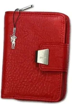 Jennifer Jones Geldbörse Damen Portemonnaie RFID (Portemonnaie, Portemonnaie), Damen Portemonnaie Echtleder Größe ca. 9cm, rot rot