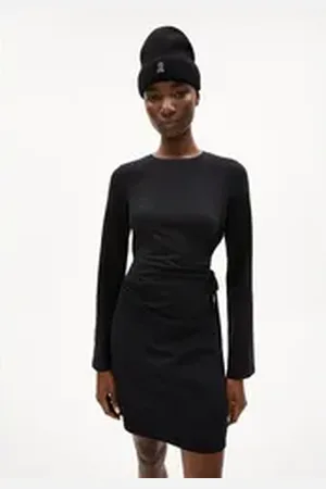 Armedangels Maxikleid CEETAA Damen (1-tlg) Jerseykleid Slim Fit aus Bio-Baumwoll Mix schwarz M/38/40