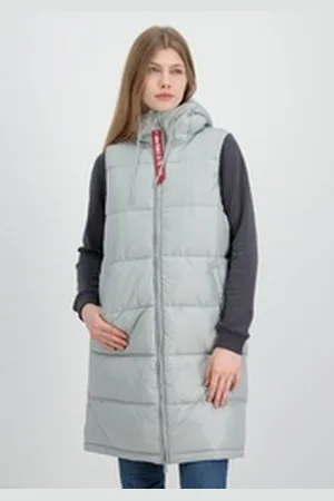 Alpha Industries Blouson Women - Vests Long Puffer Vest Women grau L
