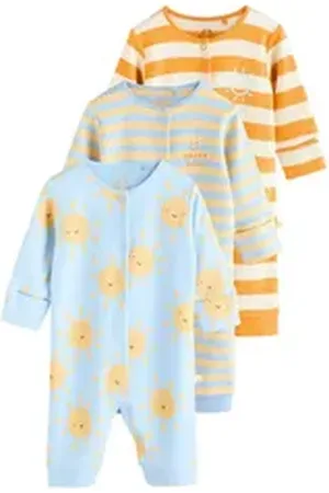 Next Schlafoverall Gemusterte Baby Schlafanzüge, 3er-Pack (3-tlg) blau 56 (bis zu 1 Mon.)