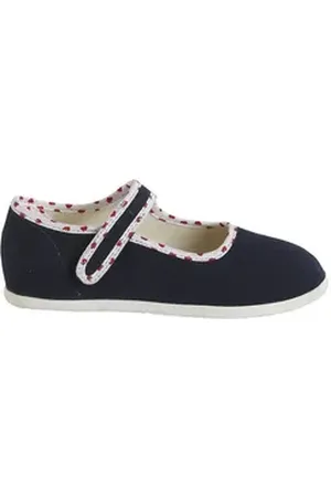 Vertbaudet Kinder Hausschuhe mit Klett und Herzen Ballerina blau 32 EU