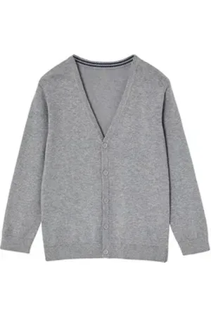 Vertbaudet Strickjacke Jungen Cardigan Mit V-Ausschnitt Basic grau 116