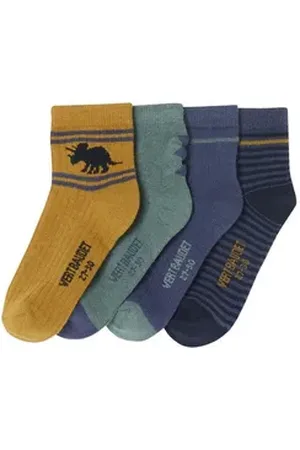 Vertbaudet Socken 4er-Pack Jungen Socken mit Dinosauriern 4er-Pack blau 19/22