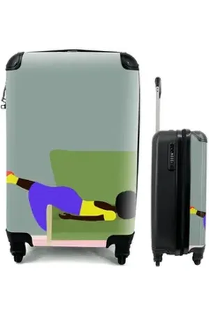 MuchoWow Handgepäckkoffer Frau - Minimalismus - Design, 4 Rollen, Reisetasche mit rollen, Handgepäck für Ferien, Trolley, Reisekoffer bunt