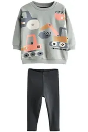 Next Sweatanzug Sweatshirt mit durchgehendem Print und Leggings (2-tlg) blau 98-104 (3-4 J.)