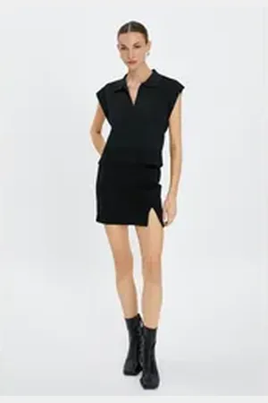 Koton Minirock Mini Länge Basic Rock schwarz S