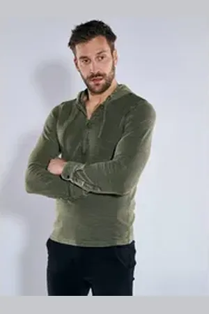 EMILIO ADANI Kapuzenshirt Langarm-Shirt mit Kapuze grün XL