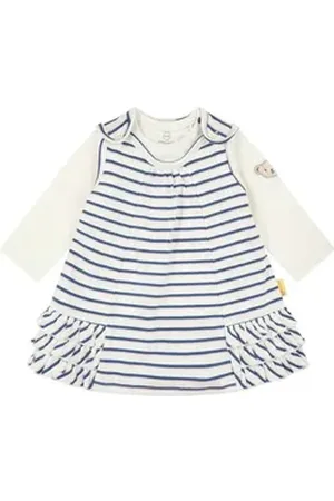 Steiff Trägerkleid Set Kleid + T-Shirt langarm Butterfly grau 56