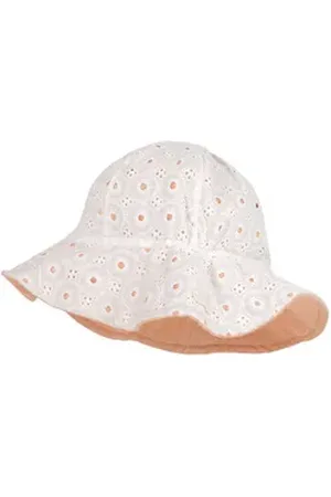 maximo Fischerhut MINI GIRL-Flapper, Futter glockige Krempe, Lochstickerei weiß 49