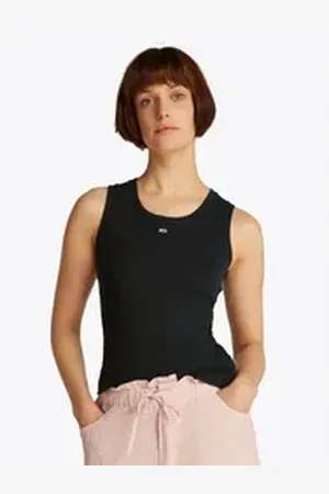 Tommy Hilfiger Tanktop TJW ESSENTIAL RIB TANK EXT in Großen Größen, Rippware schwarz XXL (44)