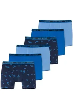 Schiesser Retro Boxer 6er Pack Kids Boys 95/5 Organic Cotton (Spar-Set, 6-St) Retro Short / Pant - Baumwolle - ohne Eingriff blau 128
