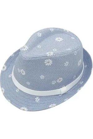 maximo Strohhut MINI GIRL-Trilby "flowers" Futter (1-St) blau 53