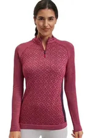 Falke Langarmshirt (1-tlg) Nahtloser, thermoregulierender Midlayer rot M