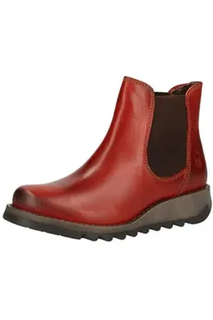 Fly London Stiefelette Leder/Textil Stiefelette rot 39 EU