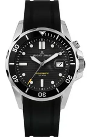 Jacques Lemans Kineticuhr Hybromatic 1-2170A, Armbanduhr, Herrenuhr, Silikonarmband, analog, Tag schwarz