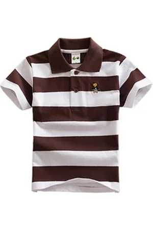 DEBAIJIA Poloshirt Jungen Poloshirt Kinder Oberteile 1-12T T Shirts Baumwolle Sommer braun 150