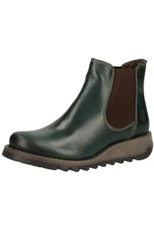 Fly London Stiefelette Leder Stiefelette grün 42 EU
