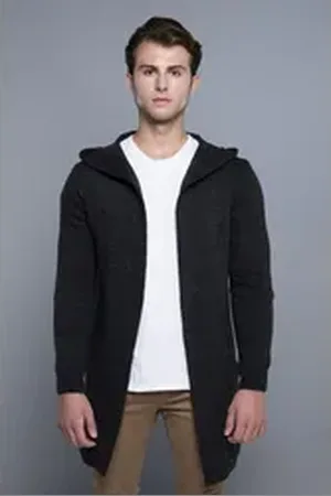 Carisma Strickjacke mit Kapuze und praktischen Seitentaschen grau L