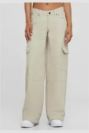 Urban classics Funktionshose Ladies Low Waist Cargo Denim Damen Cargo-Hose 33
