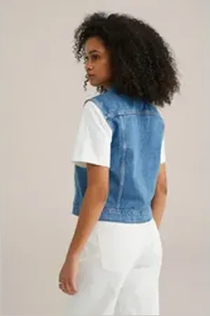 WE Fashion Sweatweste blau S