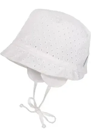 maximo Fischerhut BABY GIRL-Hütchen Rüschenkrempe, Ohrenklappen, Band weiß 39