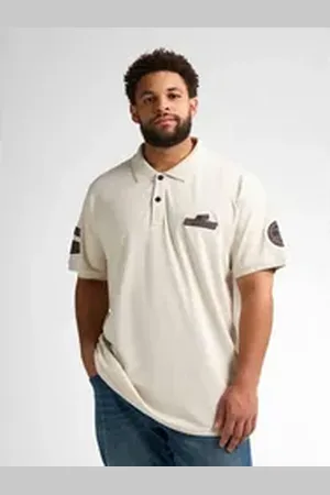Petrol Industries Poloshirt Plus Size Artwork-Poloshirt Seagull weiß 6XL