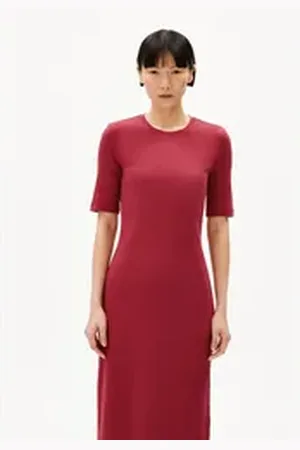 Armedangels Maxikleid SEHAARAA Damen (1-tlg) Ripp-Jerseykleid aus Bio-Baumwoll Mix rot XS/34