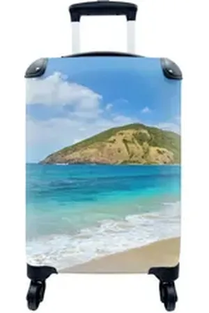 MuchoWow Handgepäckkoffer Meer - Tropen - Strand - Pflanzen, 4 Rollen, Reisetasche mit rollen, Handgepäck für Ferien, Trolley, Reisekoffer bunt