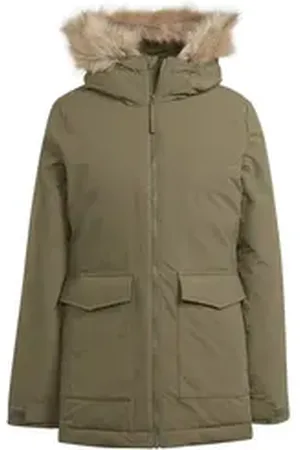 adidas Performance Wintermantel Damen Parka Hooded Fur Parka grün L
